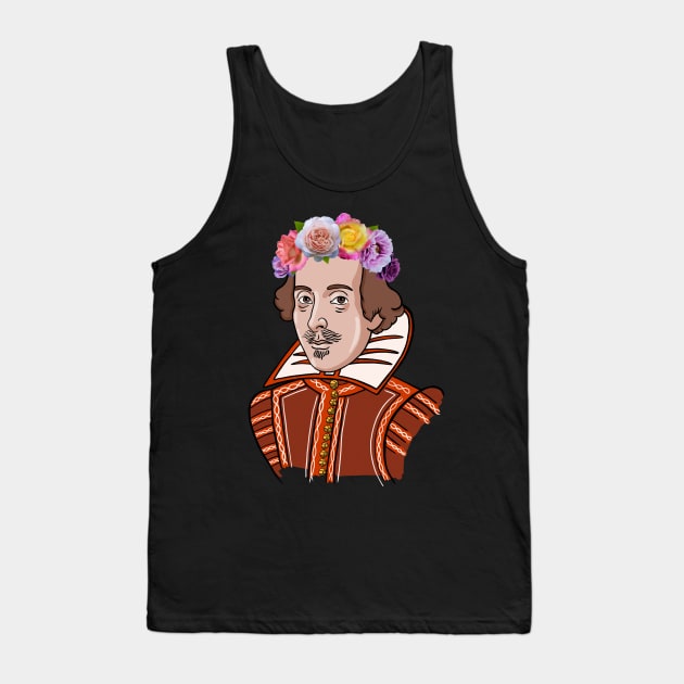 William Shakespeare - Portrait With Flower Crown Tank Top by isstgeschichte